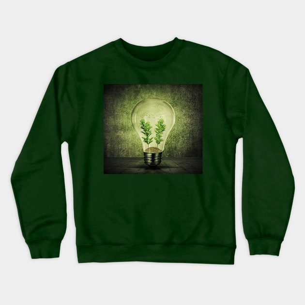 Green Eco Bulb Crewneck Sweatshirt by psychoshadow